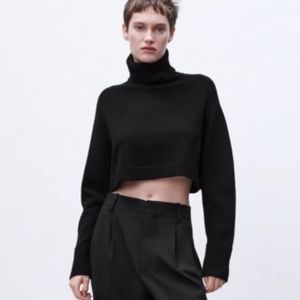Zara Cropped Turtleneck Sweater